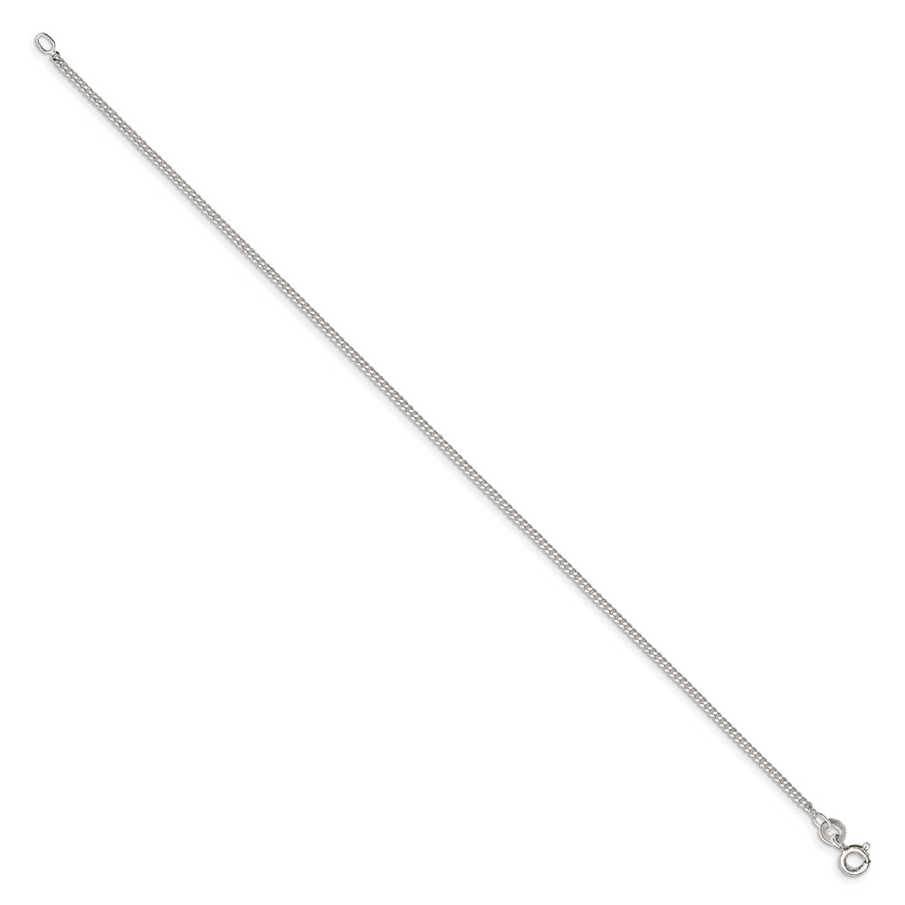 Sterling Silver 1.5mm Curb Chain Anklet (QCB045-10)