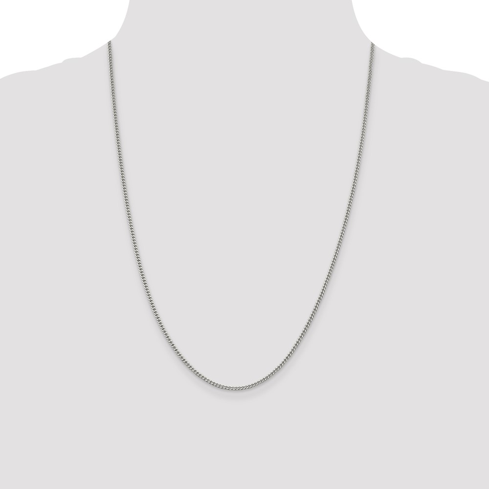 Sterling Silver Rhodium-plated 2mm Curb Chain (QCB060R-24)