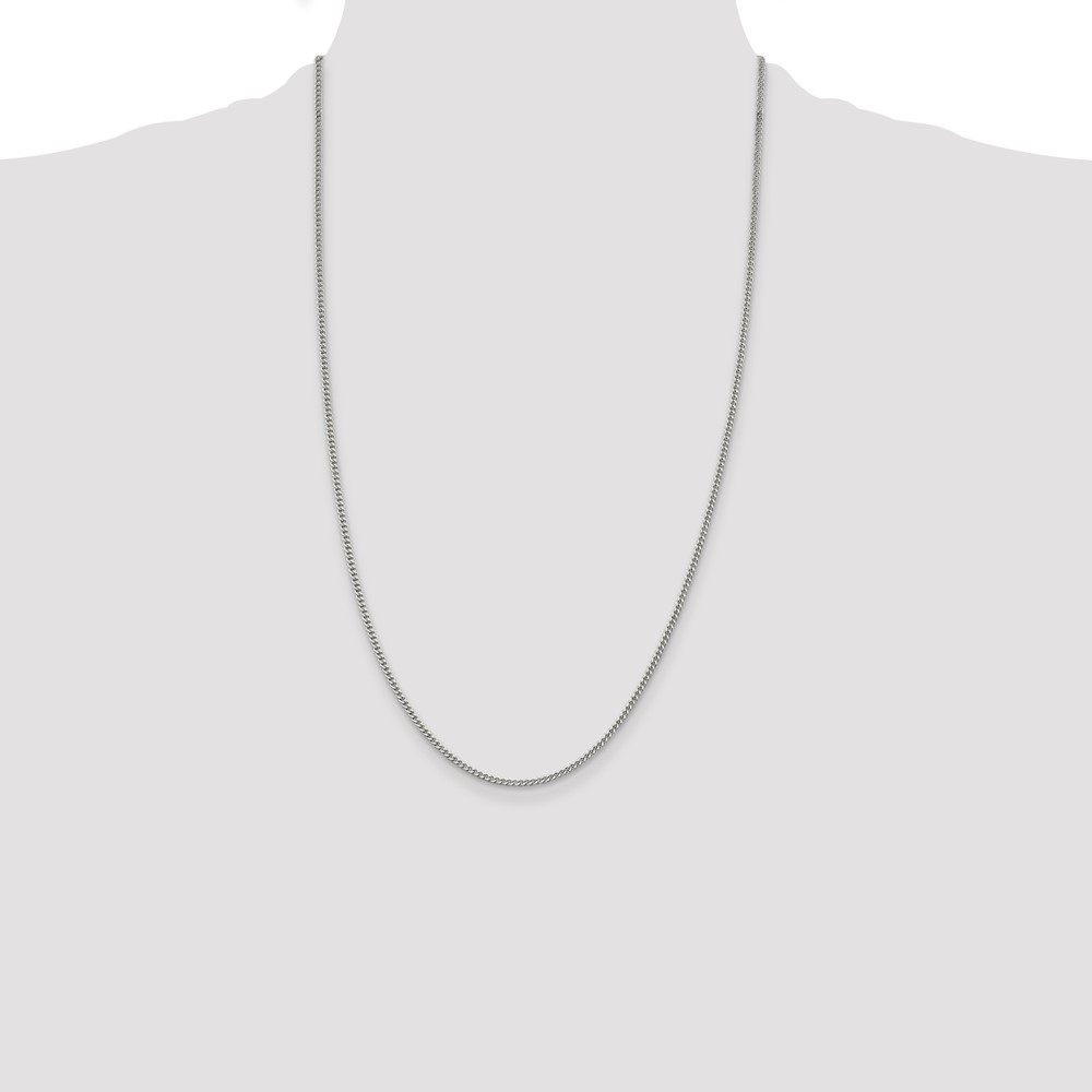 Sterling Silver Rhodium-plated 2mm Curb Chain (QCB060R-26)