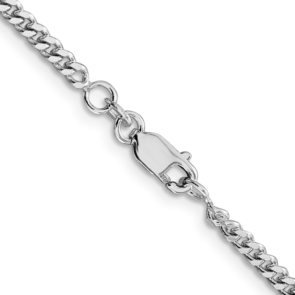 Sterling Silver Rhodium-plated 3mm Curb Chain (QCB080R-26)
