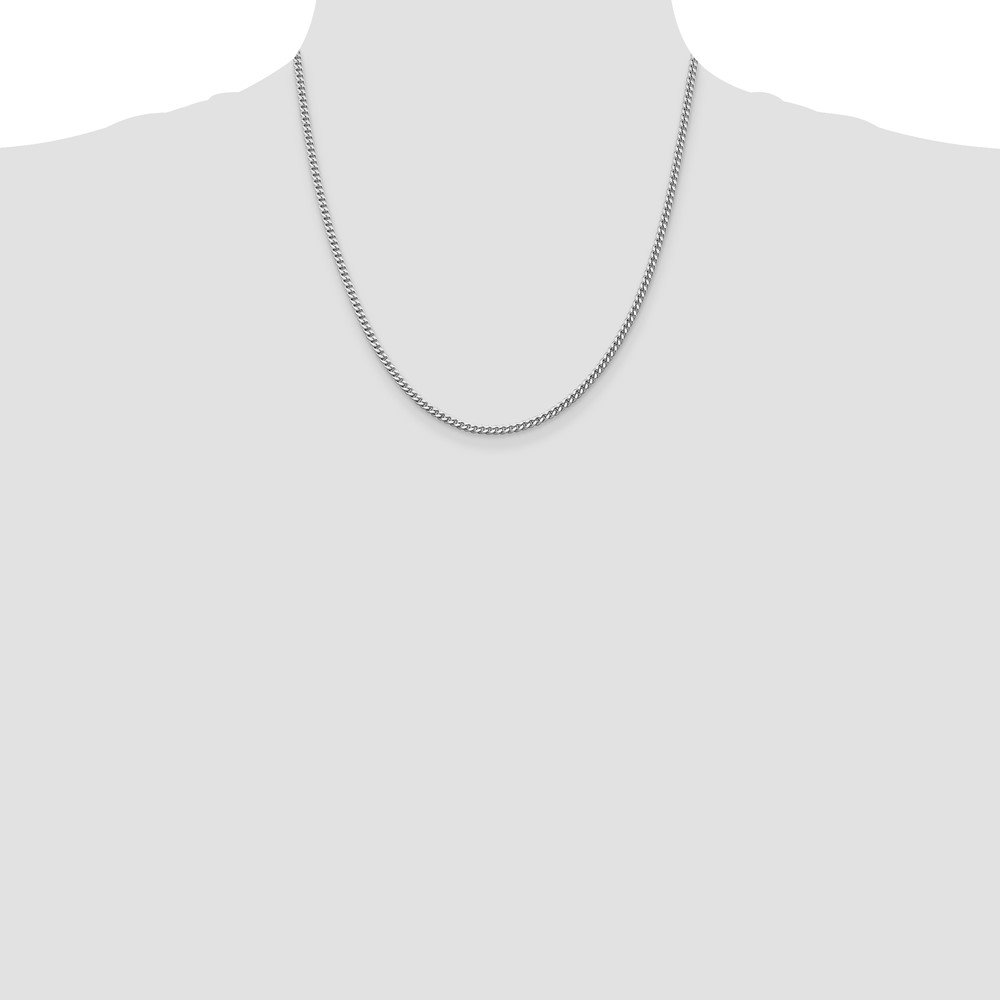 Sterling Silver Rhodium-plated 3mm Curb Chain (QCB080R-20)