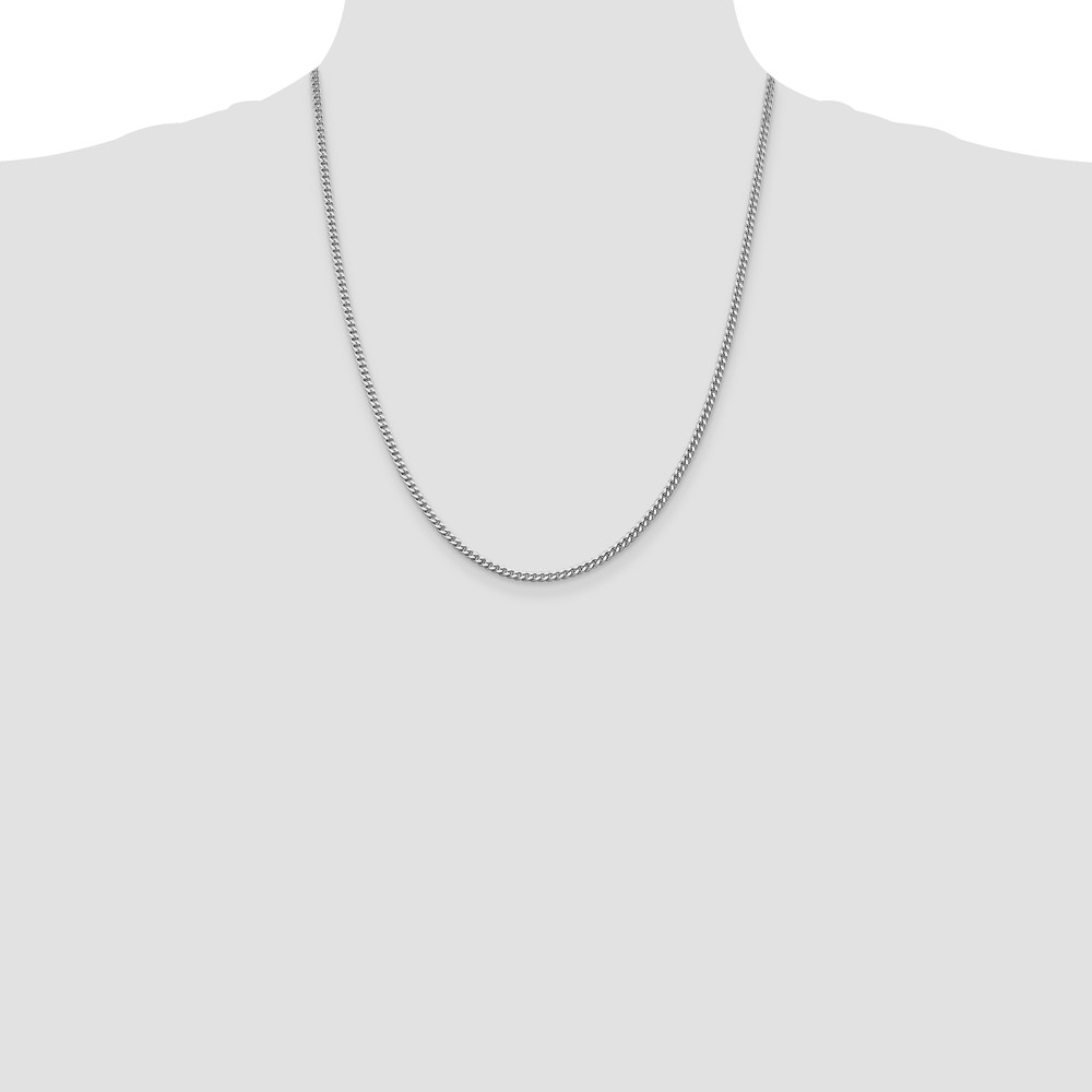 Sterling Silver Rhodium-plated 3mm Curb Chain (QCB080R-22)
