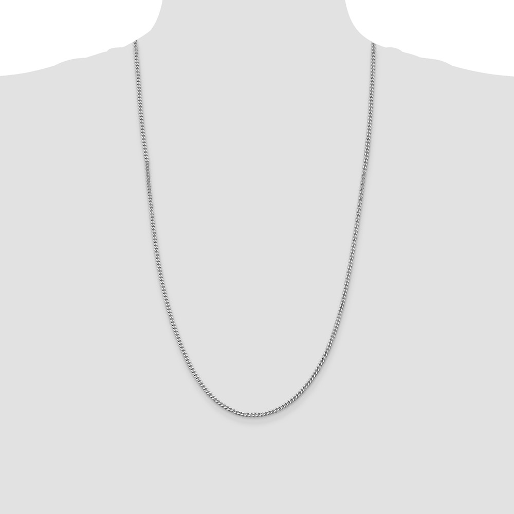 Sterling Silver Rhodium-plated 3mm Curb Chain (QCB080R-28)