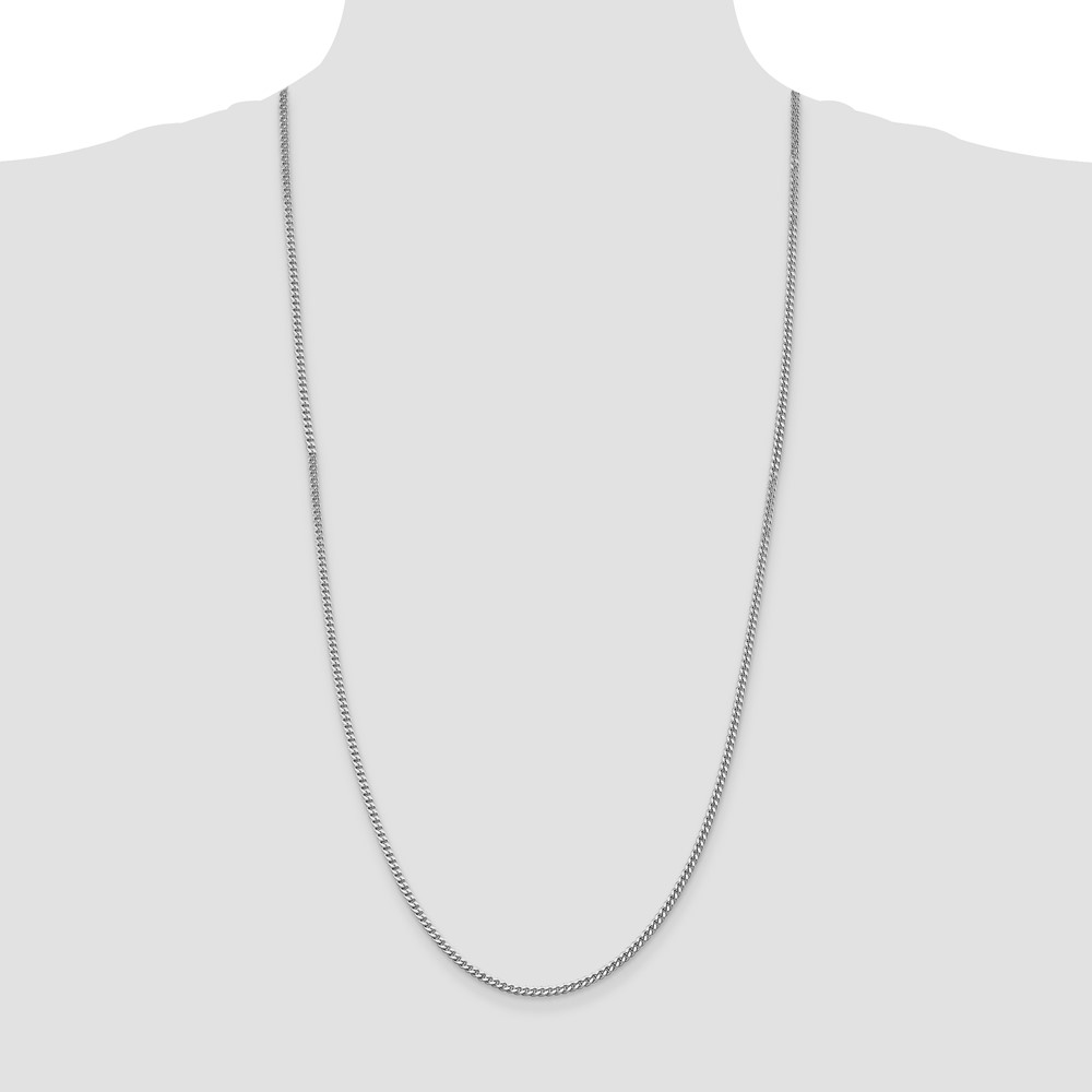 Sterling Silver Rhodium-plated 3mm Curb Chain (QCB080R-30)