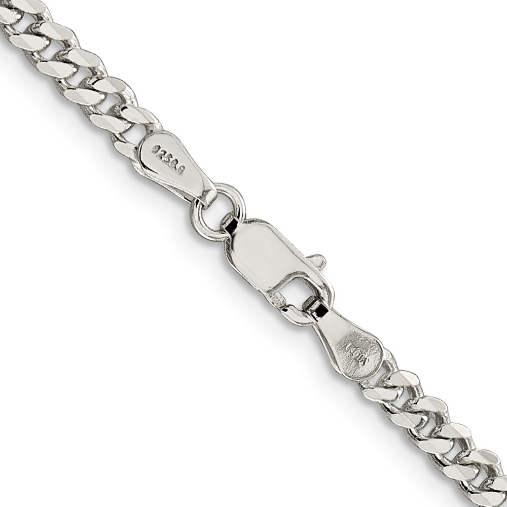 Sterling Silver Rhodium-plated 3.5mm Curb Chain (QCB100R-20)