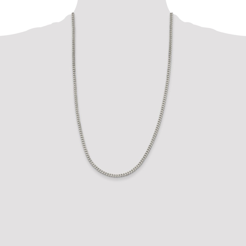 Sterling Silver Rhodium-plated 3.5mm Curb Chain (QCB100R-26)