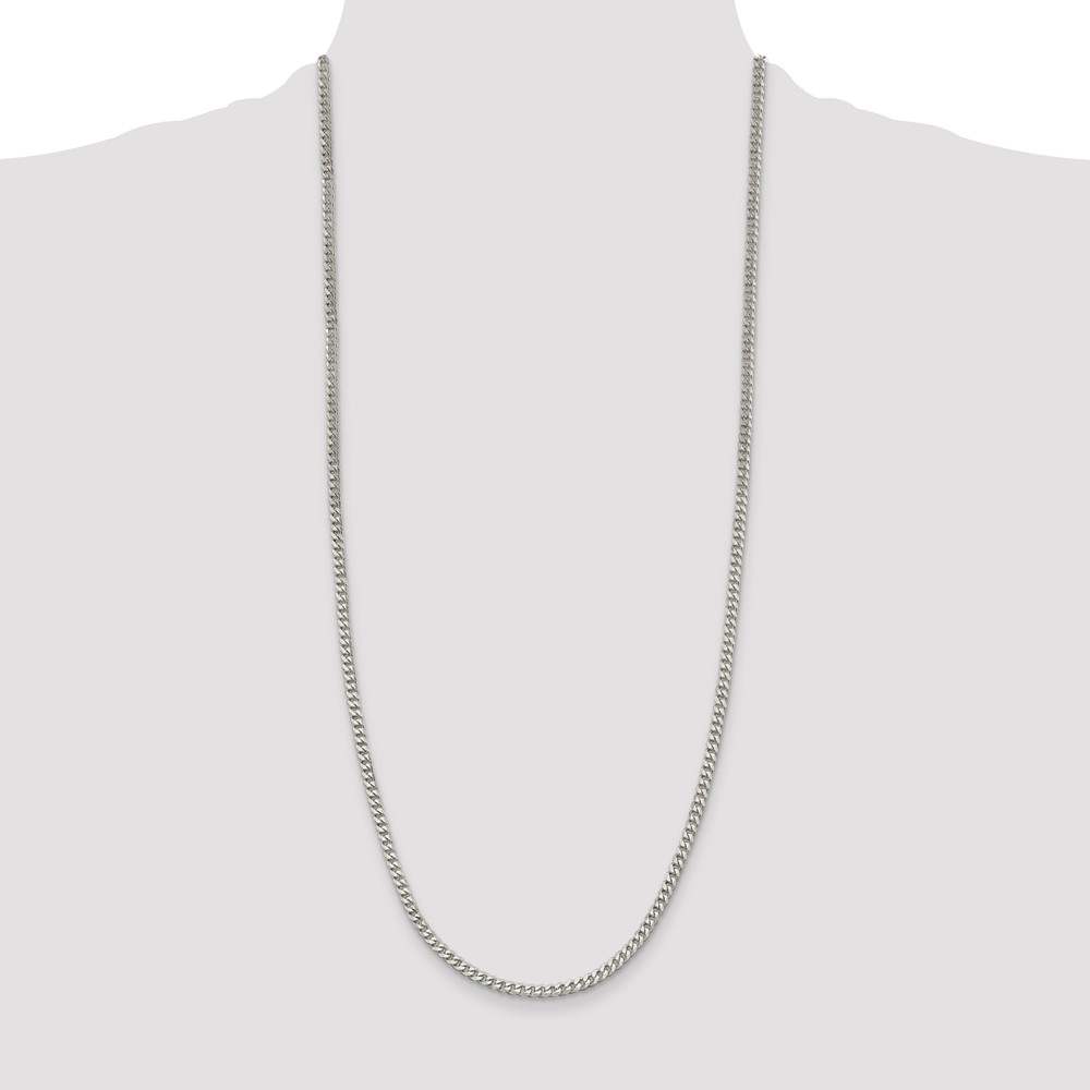 Sterling Silver Rhodium-plated 3.5mm Curb Chain (QCB100R-30)