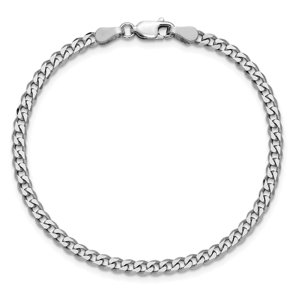 Sterling Silver Rhodium-plated 3.5mm Curb Chain (QCB100R-7)