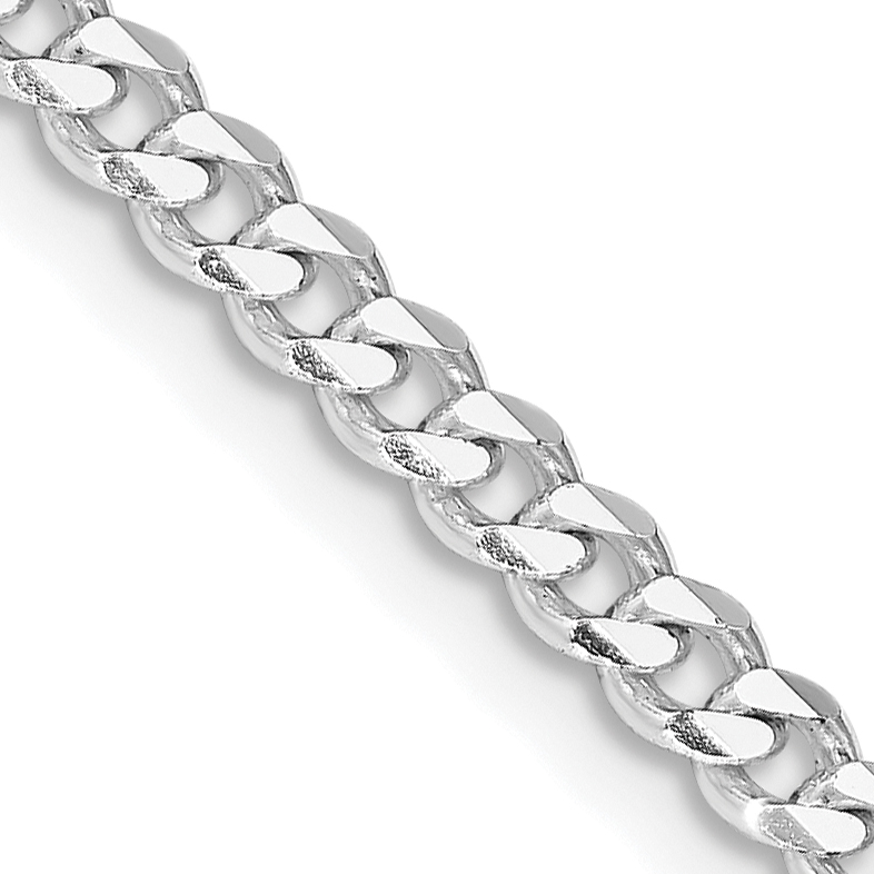 Sterling Silver Rhodium-plated 3.5mm Curb Chain (QCB100R-18)