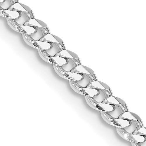 Sterling Silver Rhodium-plated 3.5mm Curb Chain
