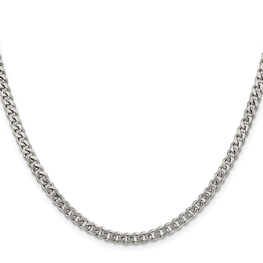Sterling Silver Rhodium-plated 4.5mm Curb Chain (QCB120R-26)