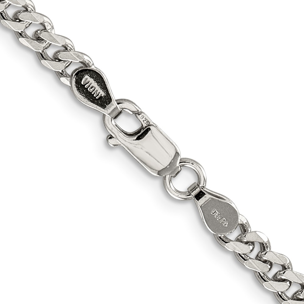 Sterling Silver Rhodium-plated 4.5mm Curb Chain (QCB120R-26)