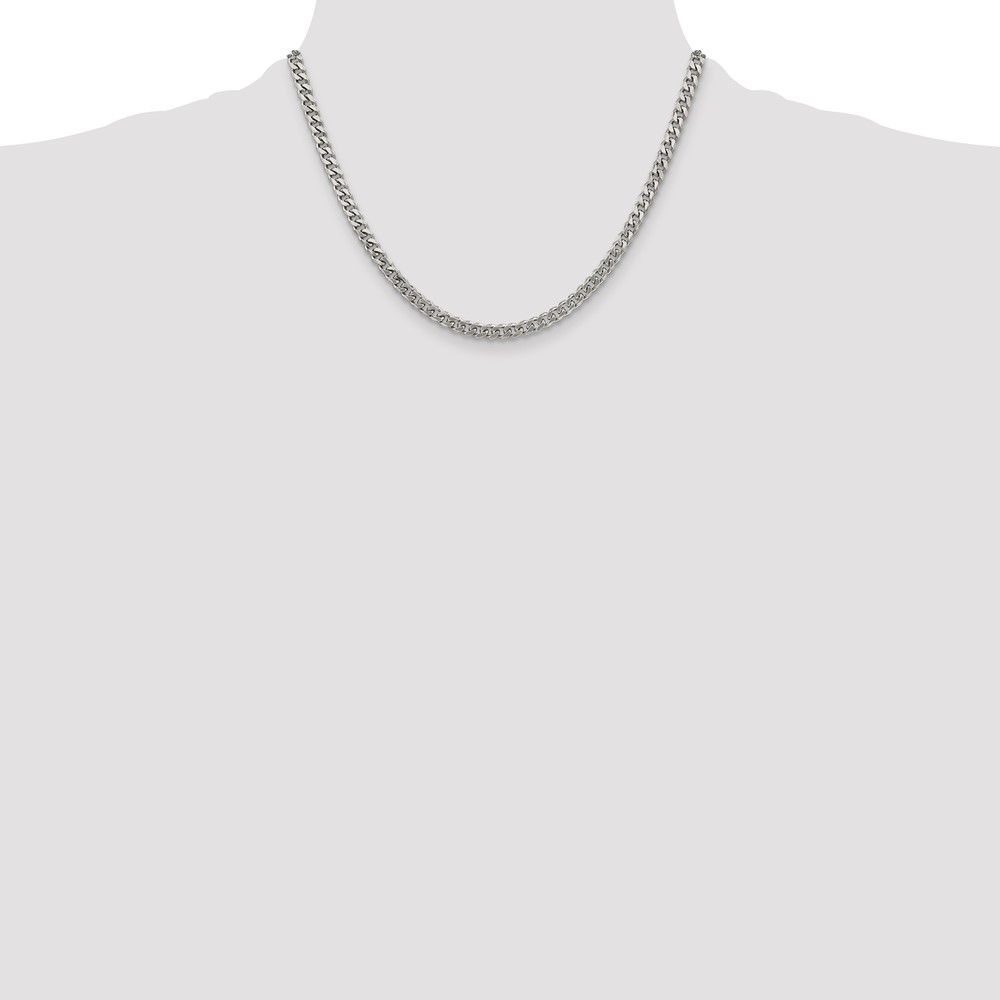 Sterling Silver Rhodium-plated 4.5mm Curb Chain (QCB120R-18)