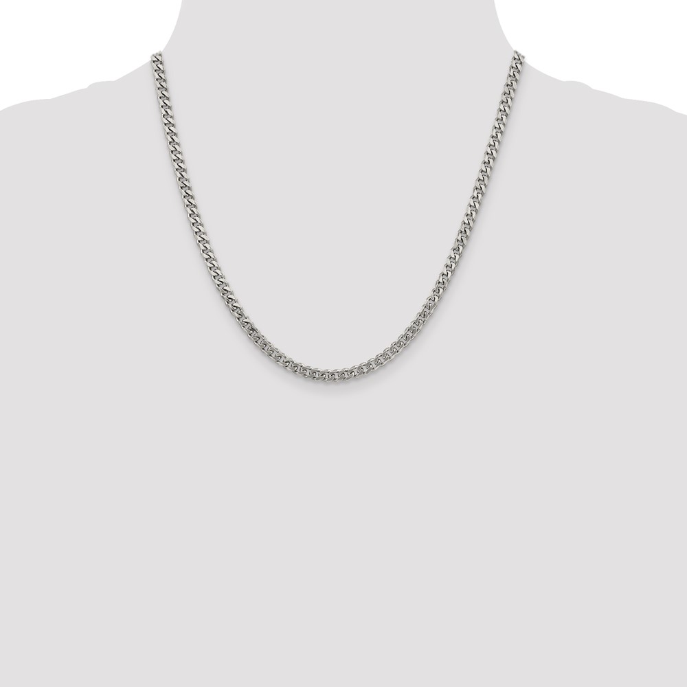 Sterling Silver Rhodium-plated 4.5mm Curb Chain (QCB120R-20)