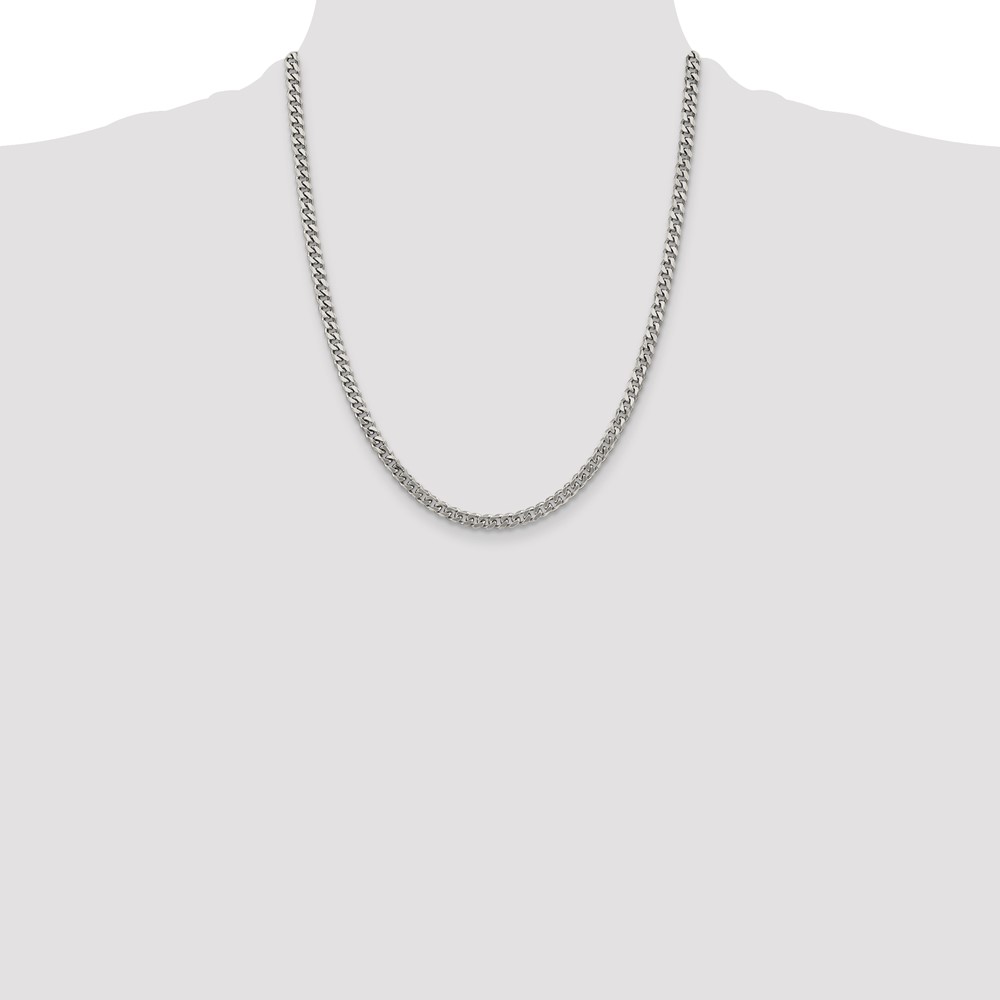 Sterling Silver Rhodium-plated 4.5mm Curb Chain (QCB120R-22)