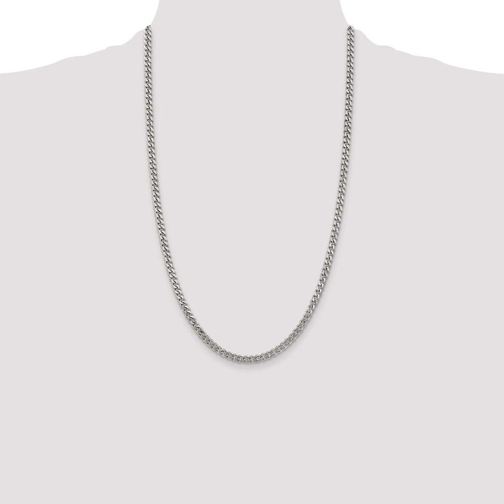 Sterling Silver Rhodium-plated 4.5mm Curb Chain (QCB120R-26)