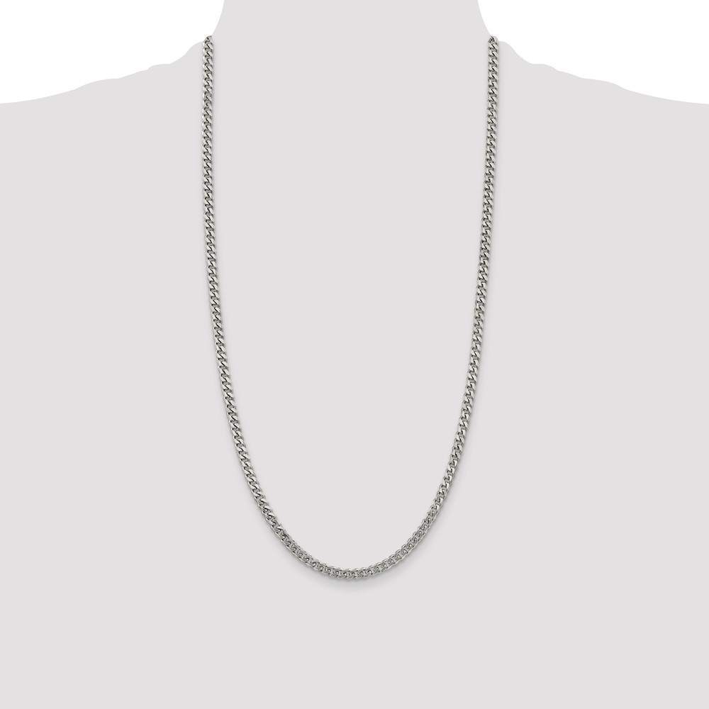 Sterling Silver Rhodium-plated 4.5mm Curb Chain (QCB120R-28)