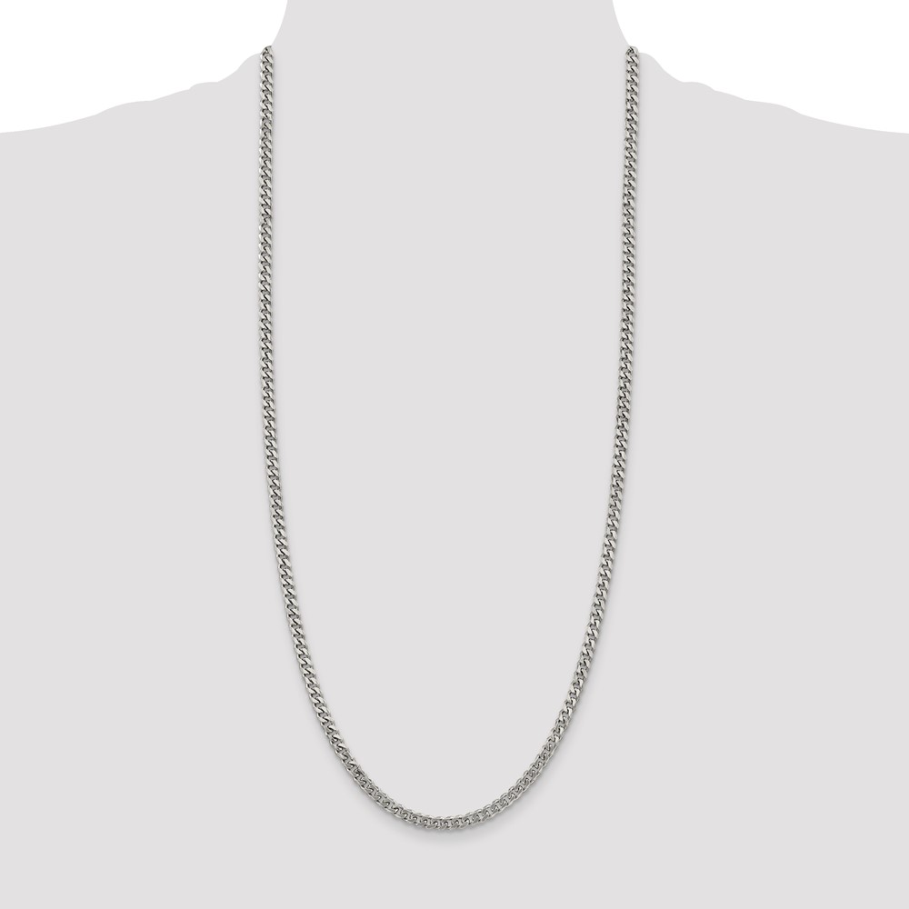 Sterling Silver Rhodium-plated 4.5mm Curb Chain (QCB120R-30)