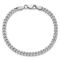 Sterling Silver Rhodium-plated 4.5mm Curb Chain view 4