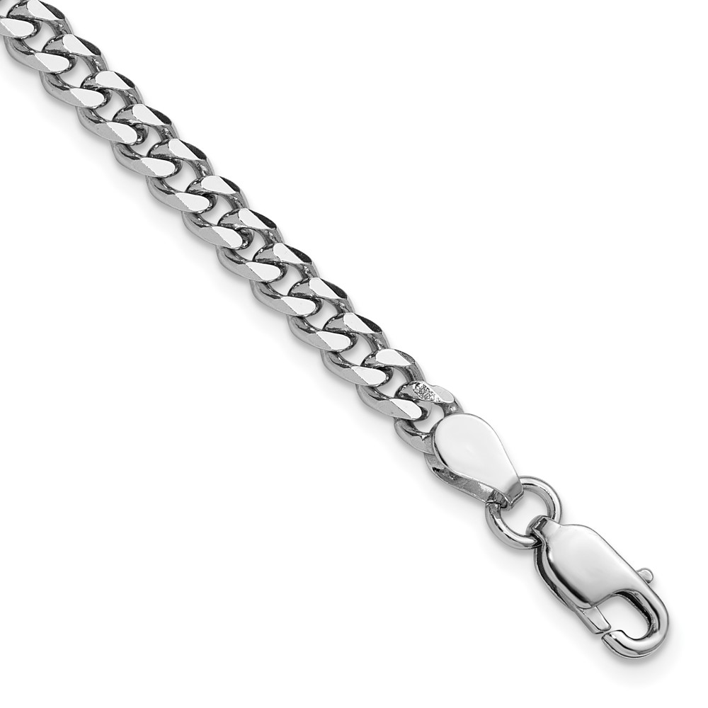 Sterling Silver Rhodium-plated 4.5mm Curb Chain (QCB120R-9)