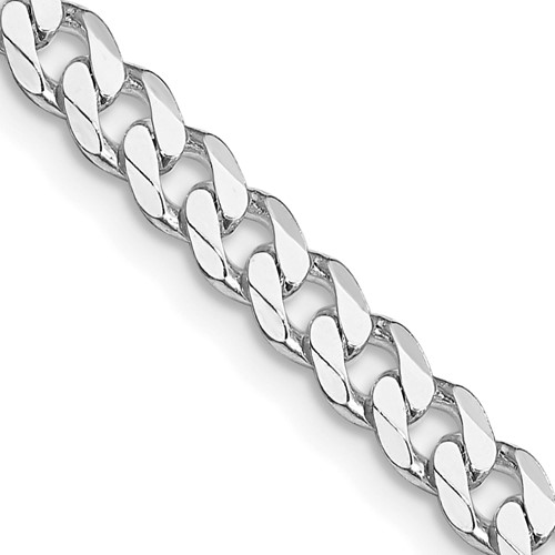 Sterling Silver Rhodium-plated 4.5mm Curb Chain