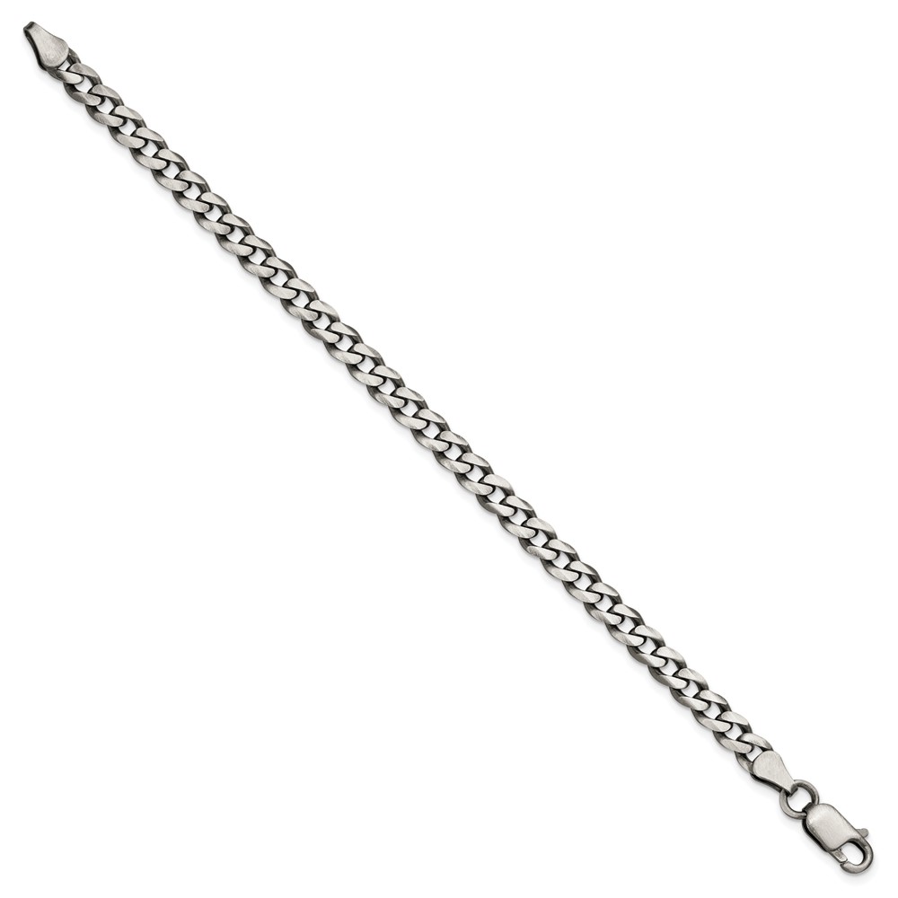 Sterling Silver Antiqued 6.0mm Curb Chain (QCB150A-7)