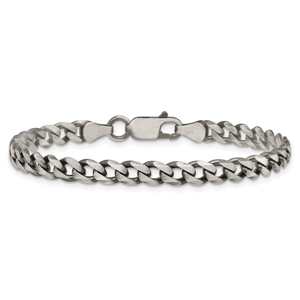 Sterling Silver Antiqued 6.0mm Curb Chain (QCB150A-7)