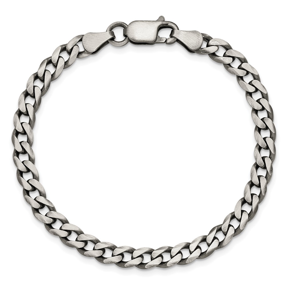 Sterling Silver Antiqued 6.0mm Curb Chain (QCB150A-7)