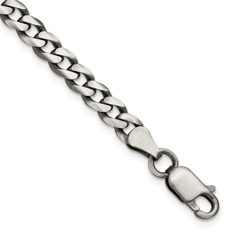 Sterling Silver Antiqued 6.0mm Curb Chain (QCB150A-7)