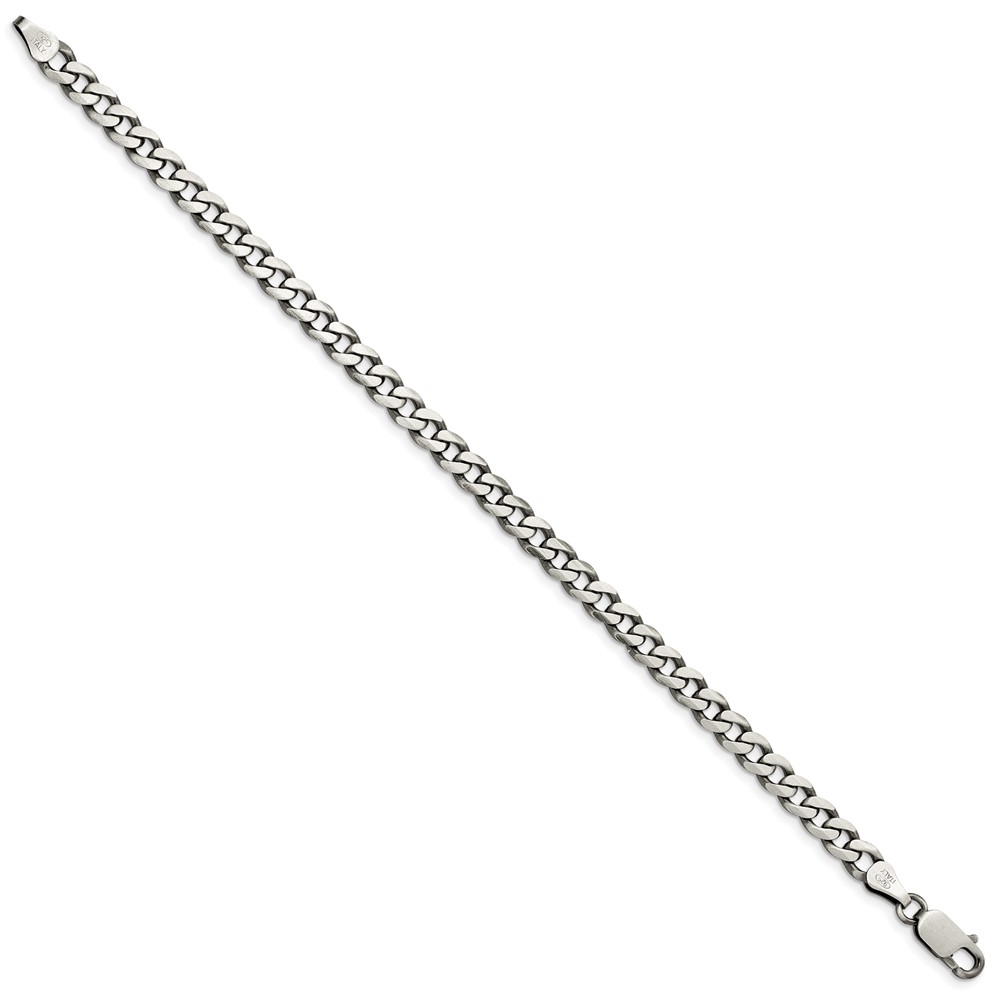 Sterling Silver Antiqued 6.0mm Curb Chain (QCB150A-9)