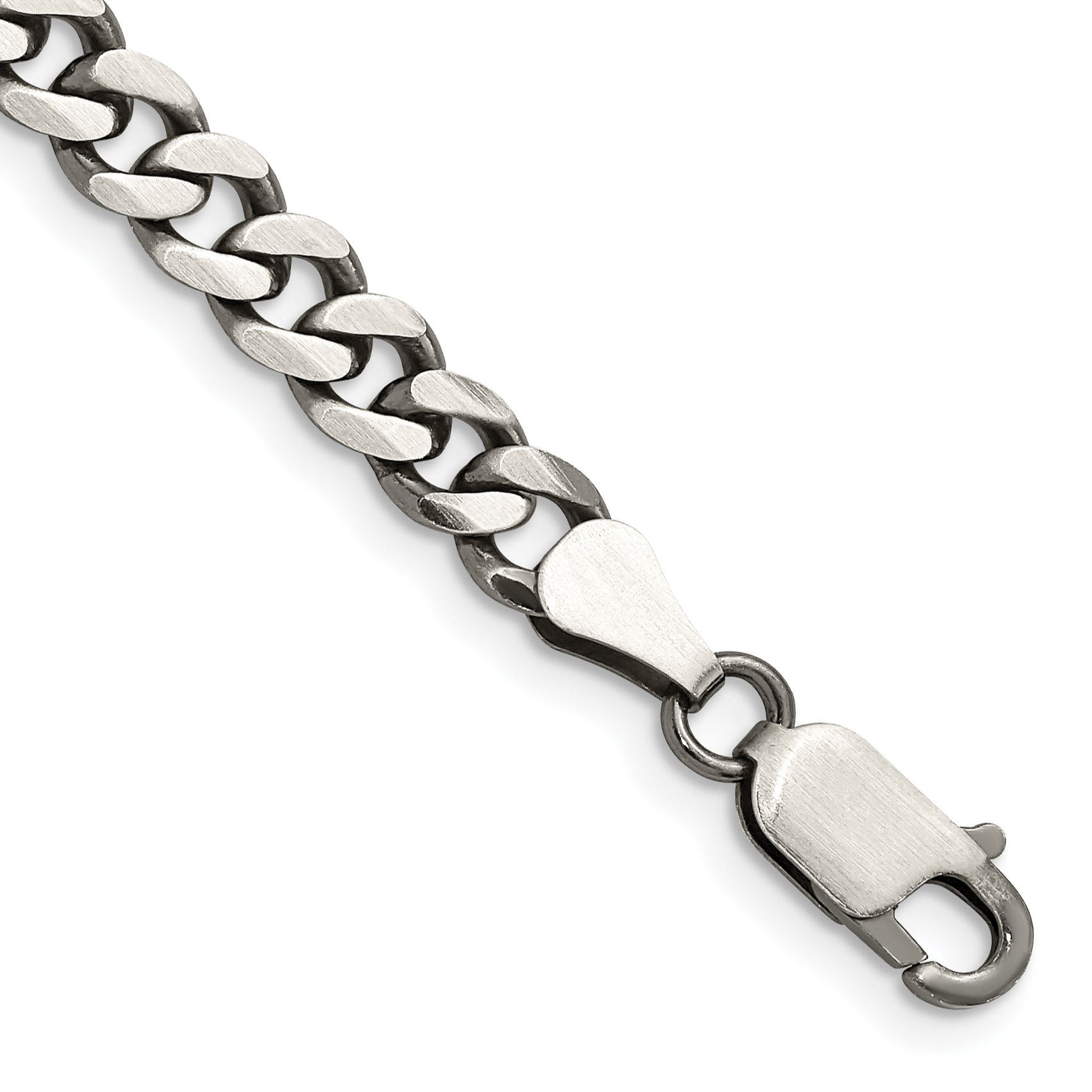 Sterling Silver Antiqued 6.0mm Curb Chain (QCB150A-8)