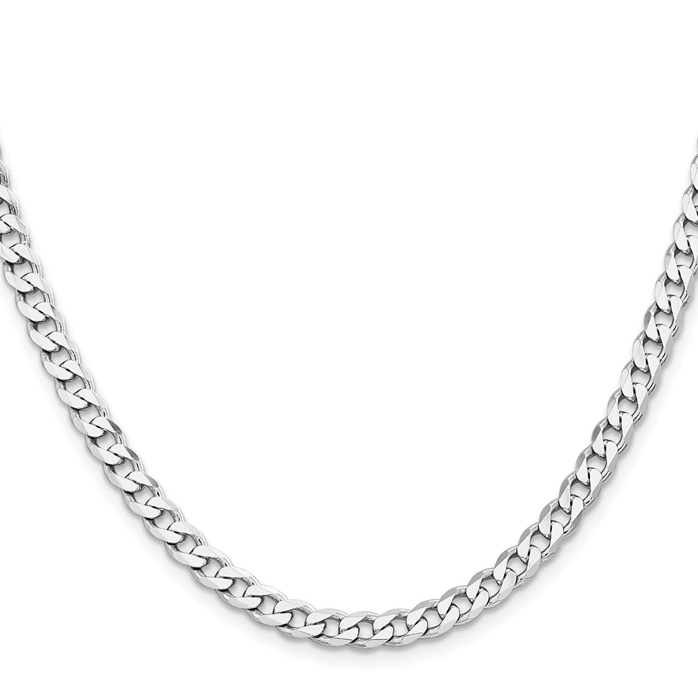 Sterling Silver Rhodium-plated 5.7mm Curb Chain (QCB150R-22)