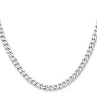 Sterling Silver Rhodium-plated 5.7mm Curb Chain view 2