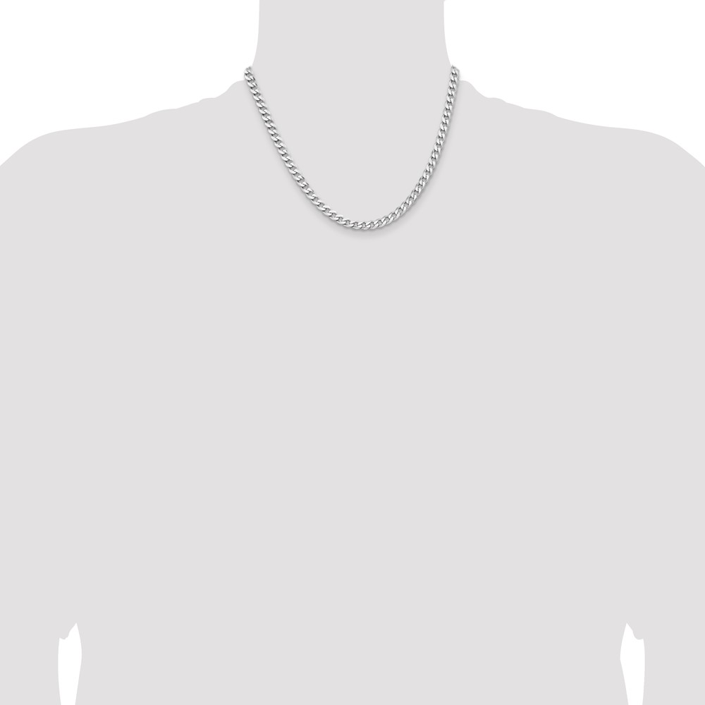 Sterling Silver Rhodium-plated 5.7mm Curb Chain (QCB150R-18)