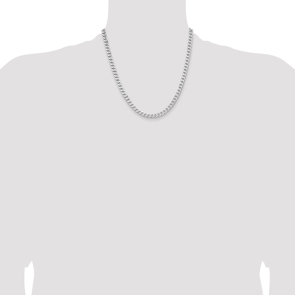 Sterling Silver Rhodium-plated 5.7mm Curb Chain (QCB150R-20)