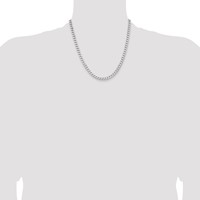 Sterling Silver Rhodium-plated 5.7mm Curb Chain view 4