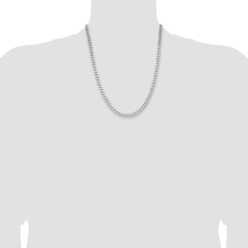 Sterling Silver Rhodium-plated 5.7mm Curb Chain (QCB150R-22)