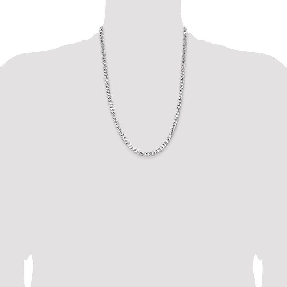 Sterling Silver Rhodium-plated 5.7mm Curb Chain (QCB150R-24)