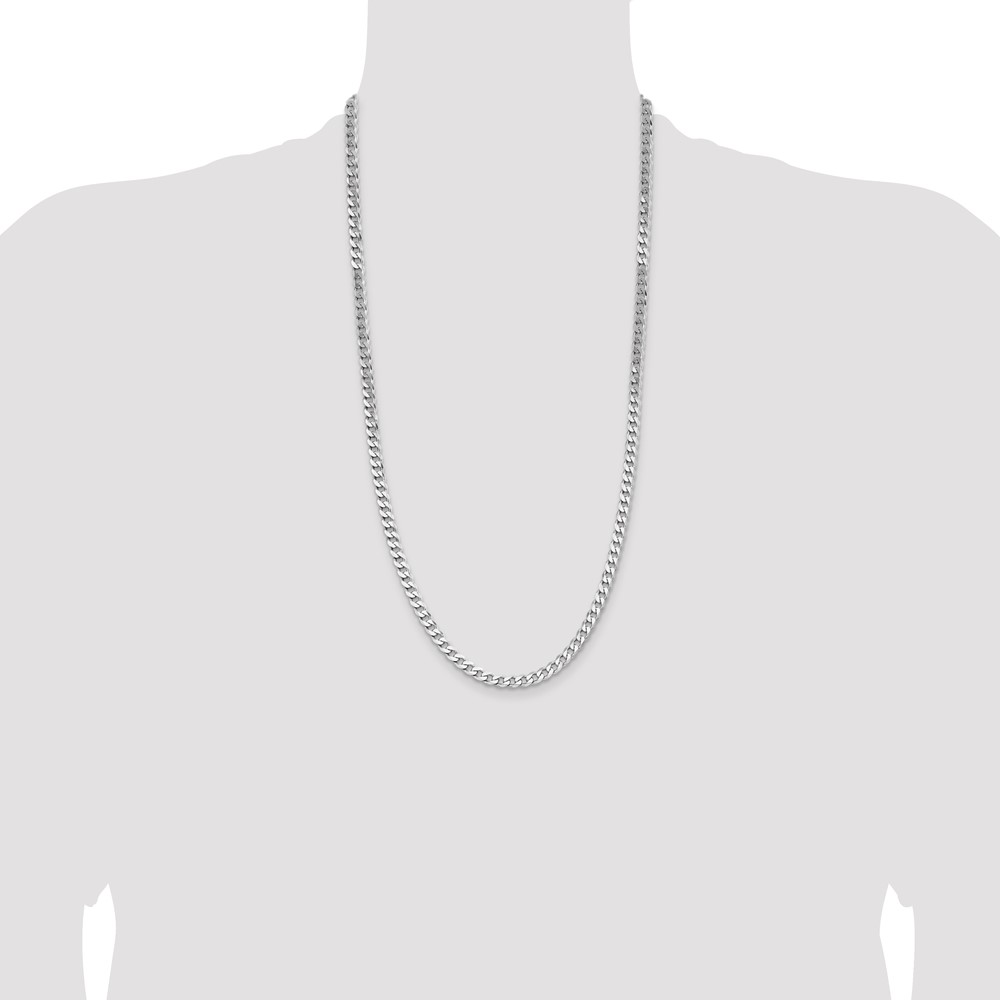 Sterling Silver Rhodium-plated 5.7mm Curb Chain (QCB150R-28)