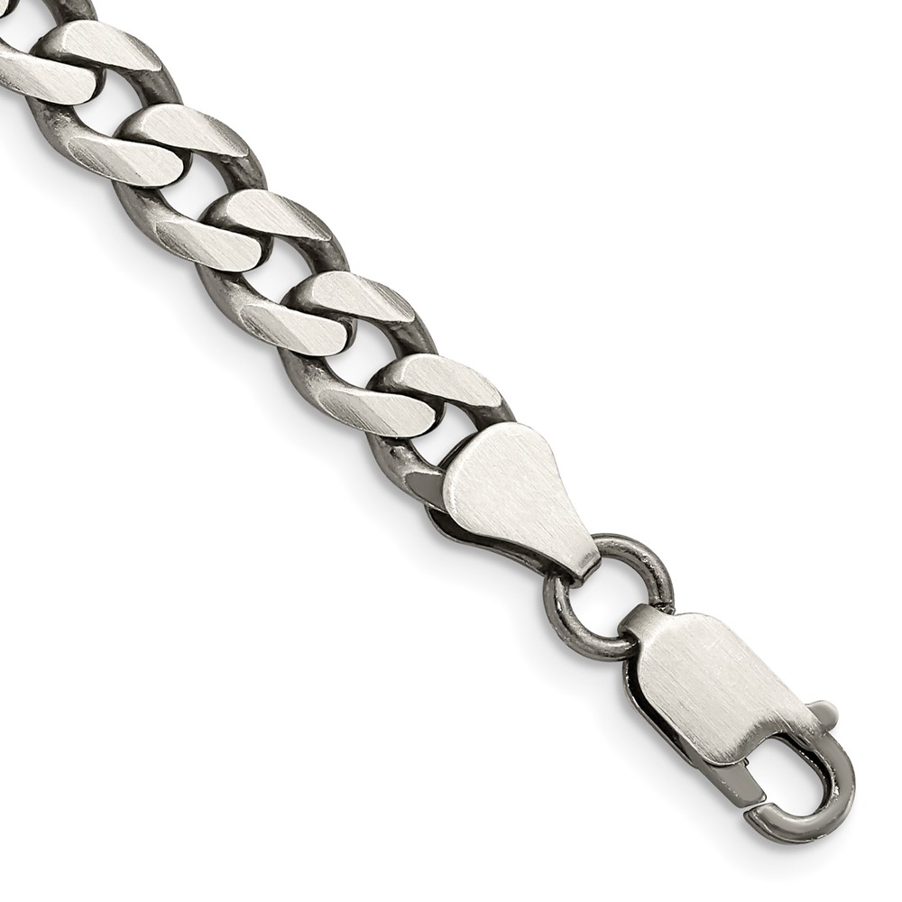 Sterling Silver Antiqued 6.5mm Curb Chain (QCB180A-8)