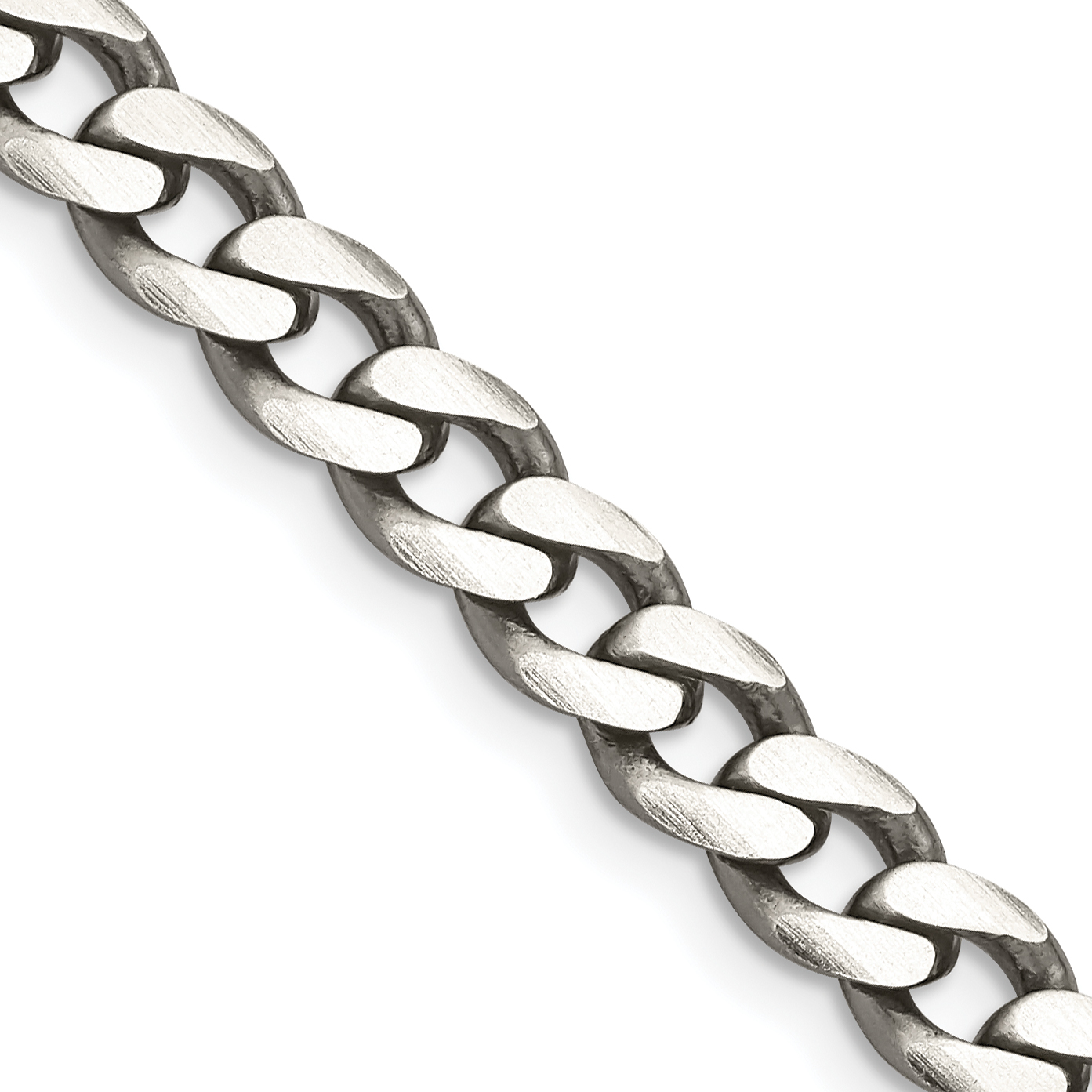 Sterling Silver Antiqued 6.5mm Curb Chain (QCB180A-26)