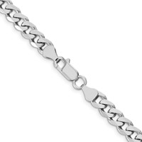 Sterling Silver Rhodium-plated 6.5mm Curb Chain view 3
