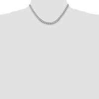 Sterling Silver Rhodium-plated 6.5mm Curb Chain view 4