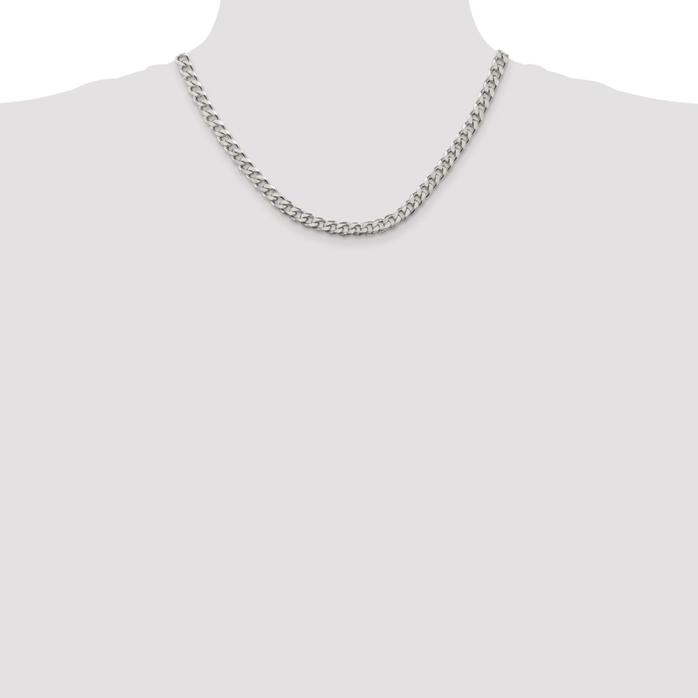 Sterling Silver Rhodium-plated 6.5mm Curb Chain (QCB180R-18)