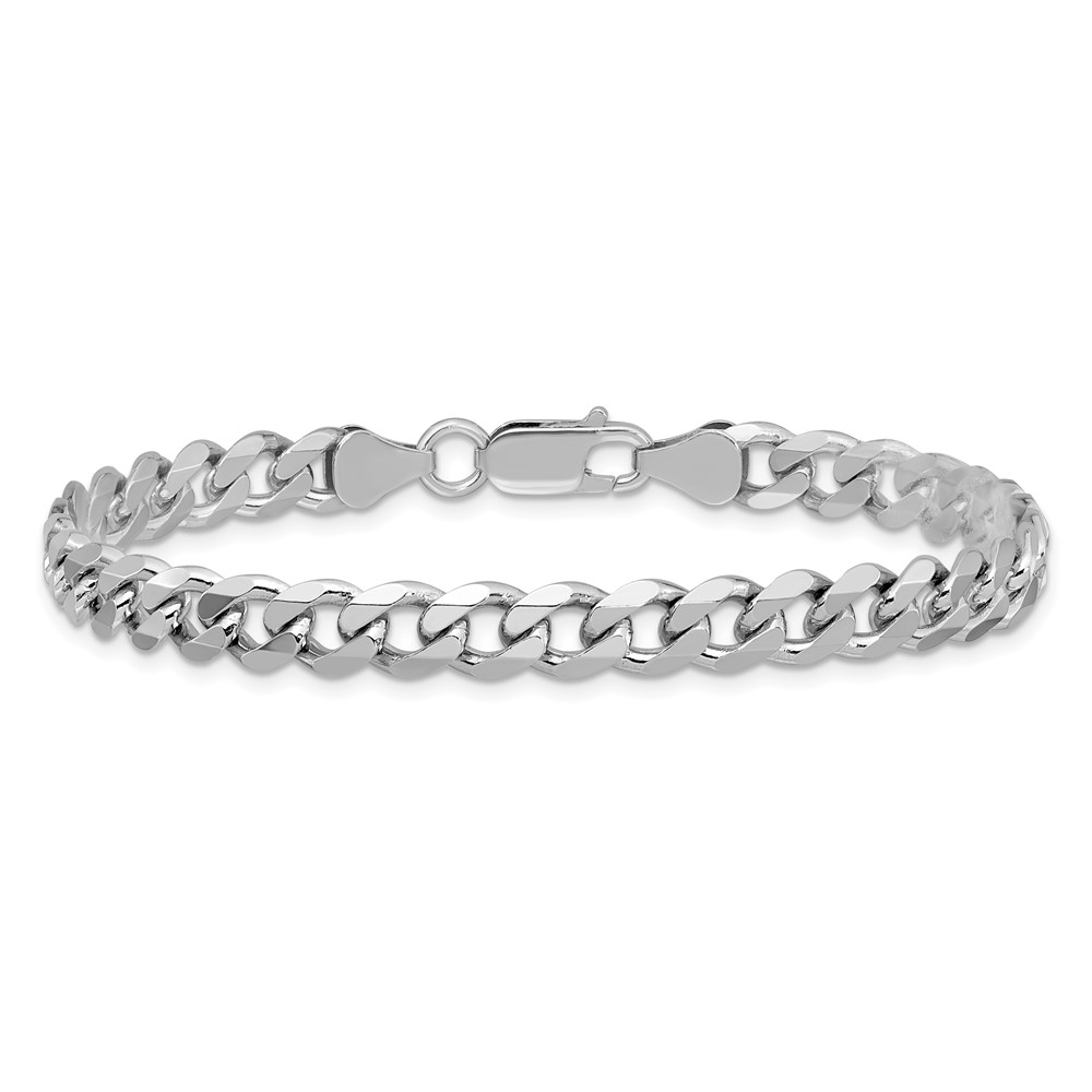 Sterling Silver Rhodium-plated 6.5mm Curb Chain (QCB180R-9)