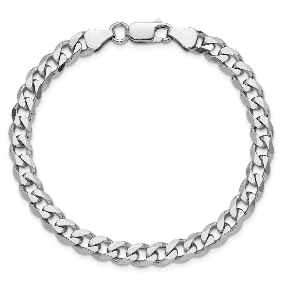 Sterling Silver Rhodium-plated 6.5mm Curb Chain (QCB180R-9)