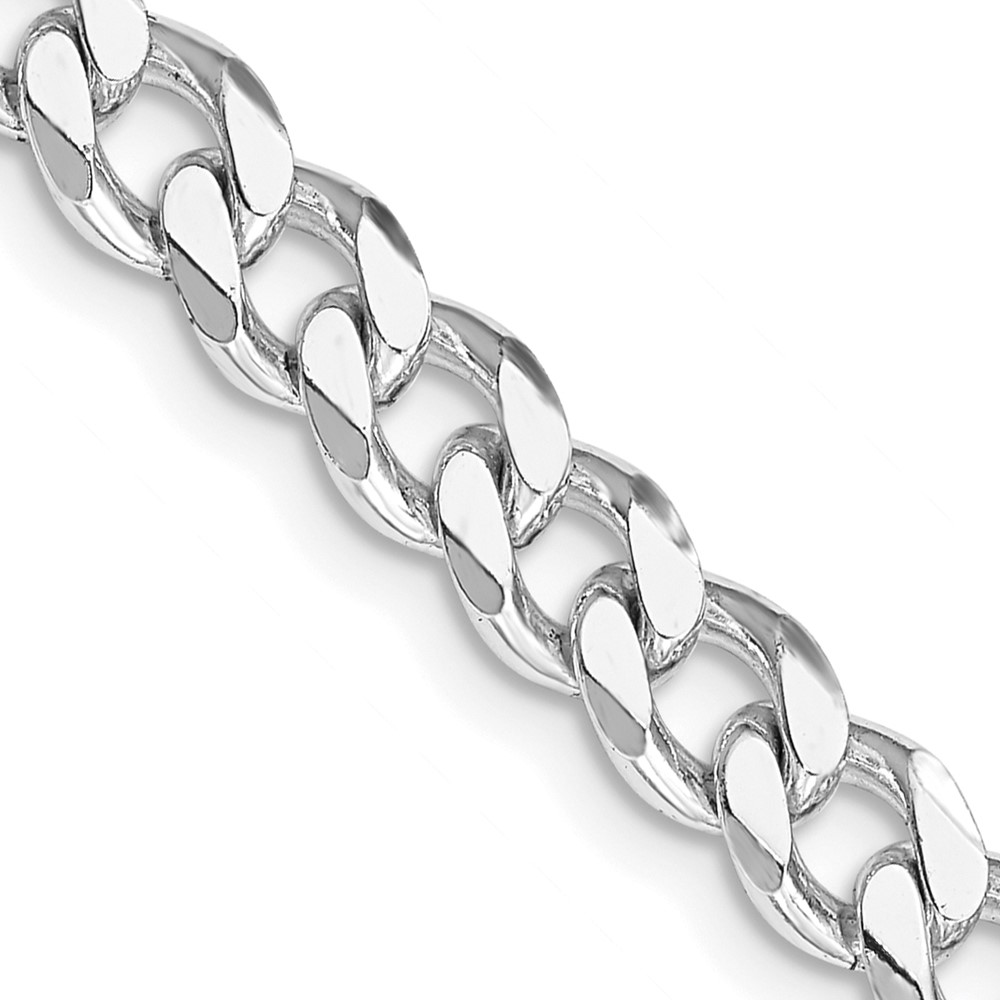 Sterling Silver Rhodium-plated 6.5mm Curb Chain (QCB180R-16)