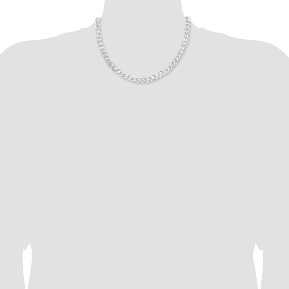 Sterling Silver 7.5mm Curb Chain (QCB200-18)