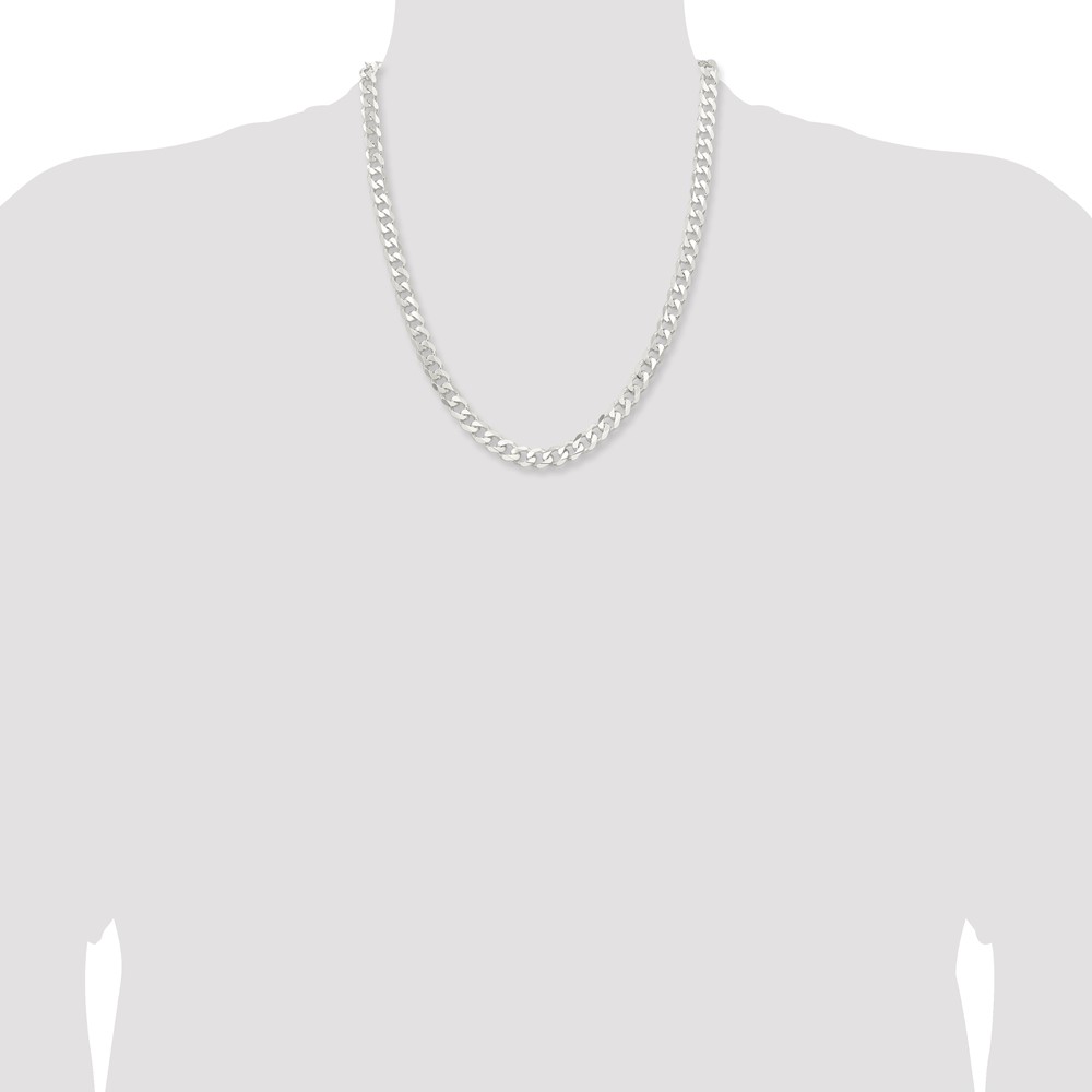 Sterling Silver 7.5mm Curb Chain (QCB200-22)