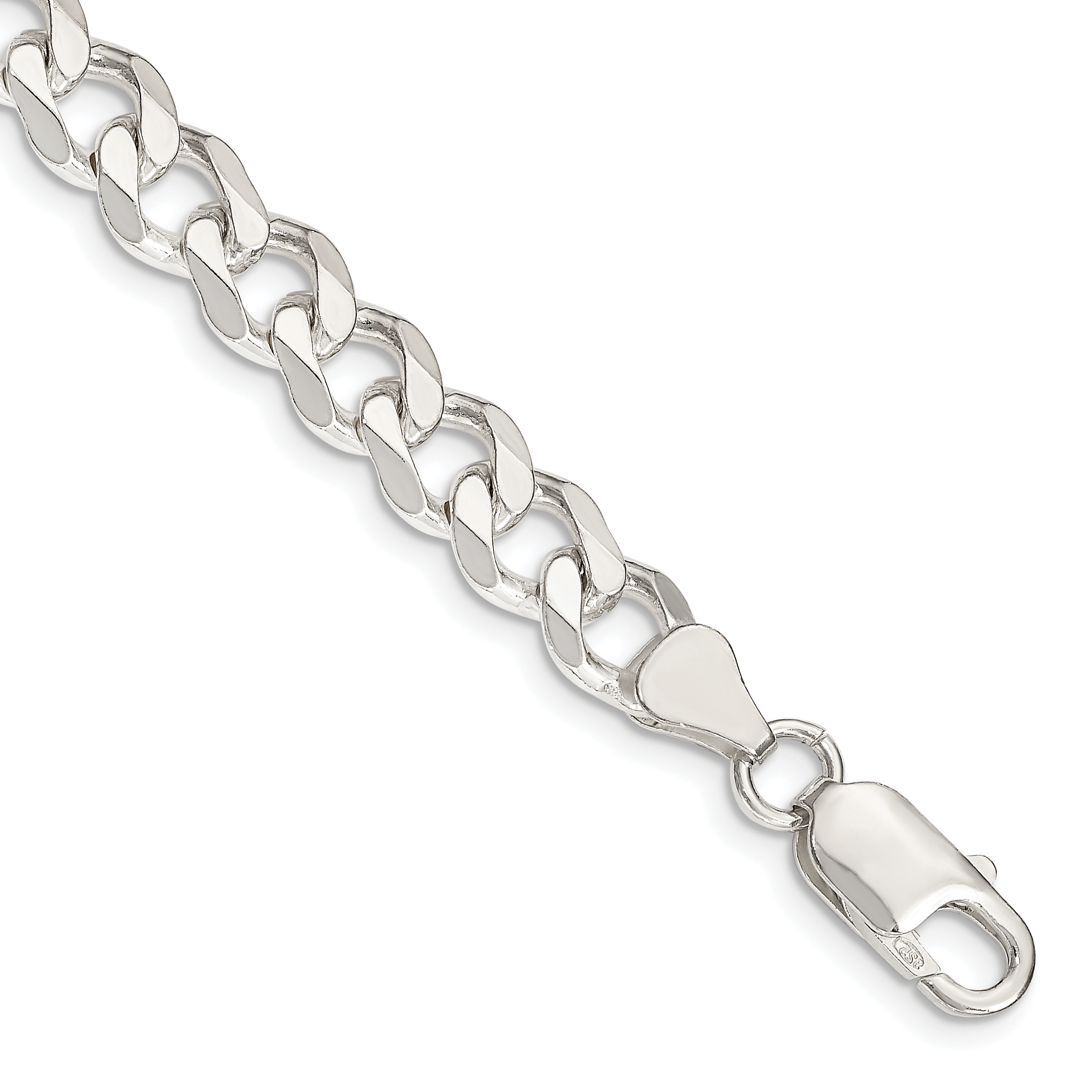 Sterling Silver 7.5mm Curb Chain (QCB200-10)